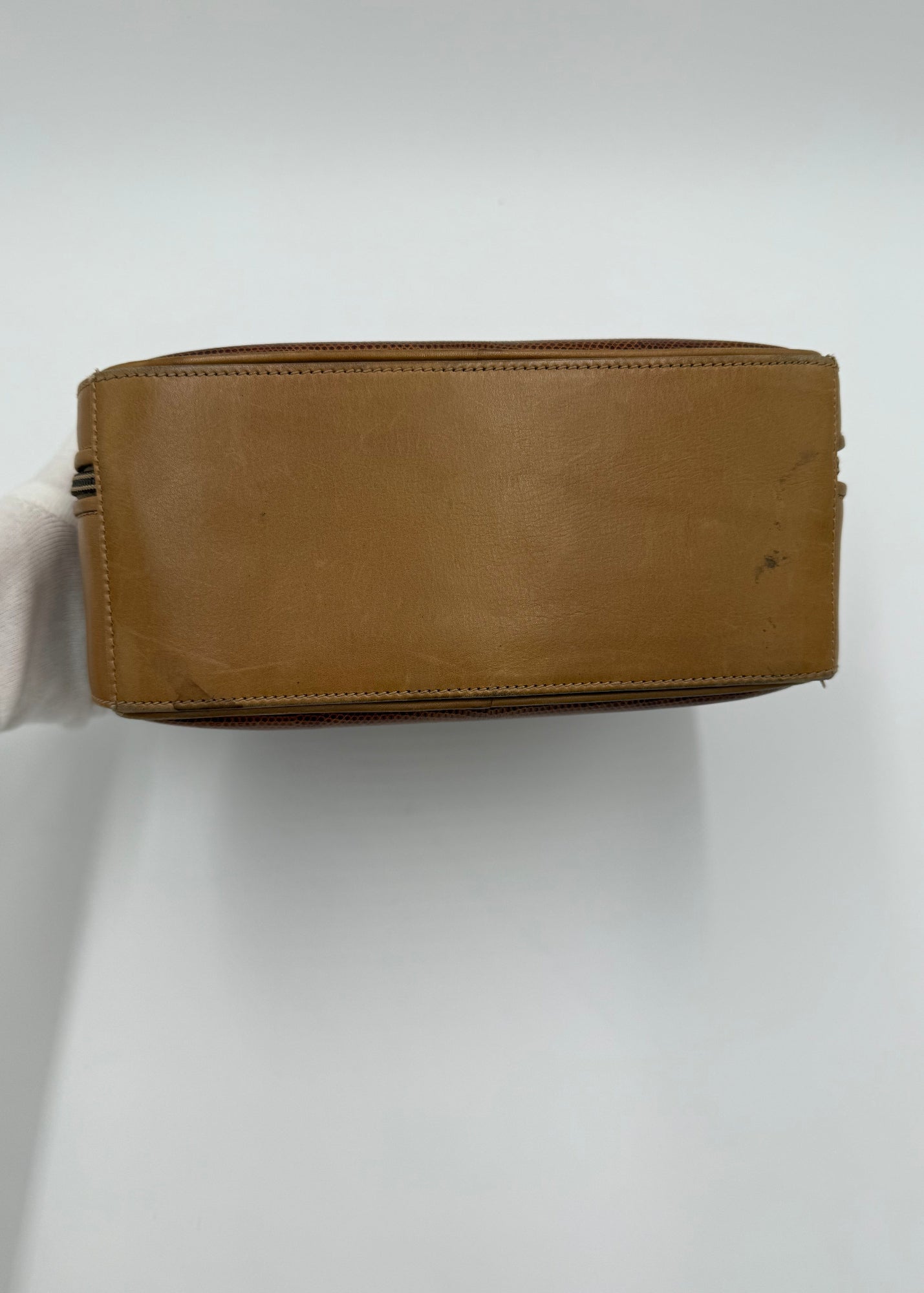 Gucci Borsa Vintage Top Handle Lucertola Marrone