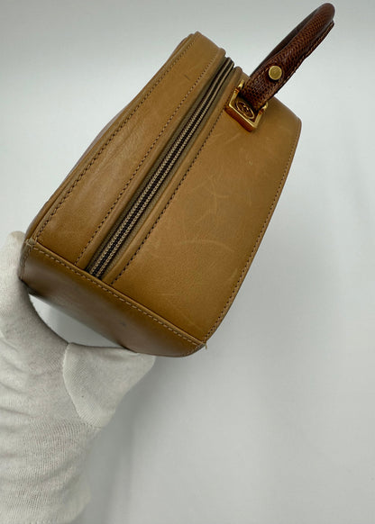 Gucci Borsa Vintage Top Handle Lucertola Marrone