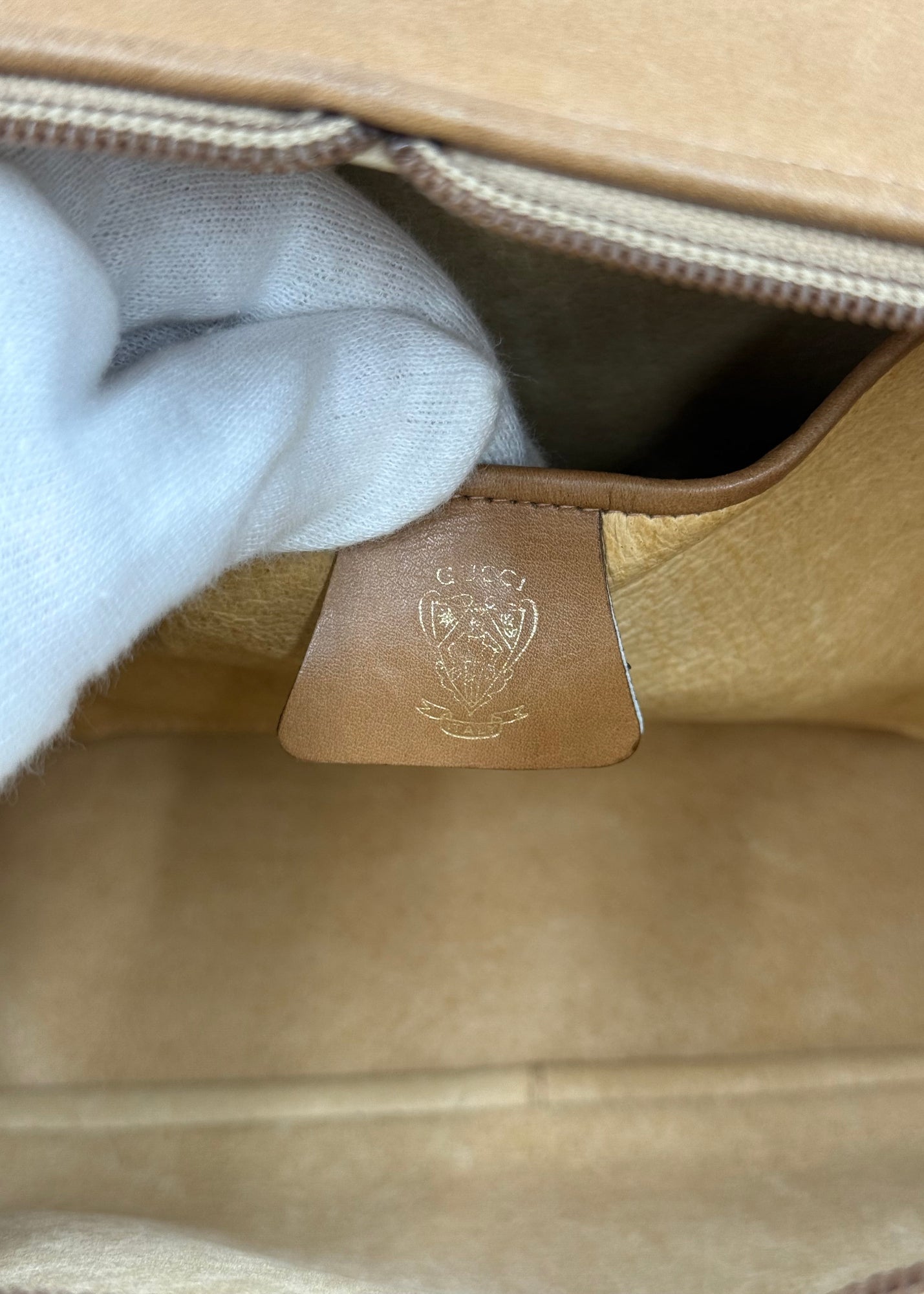 Gucci Borsa Vintage Top Handle Lucertola Marrone