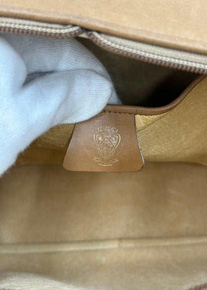 Gucci Borsa Vintage Top Handle Lucertola Marrone