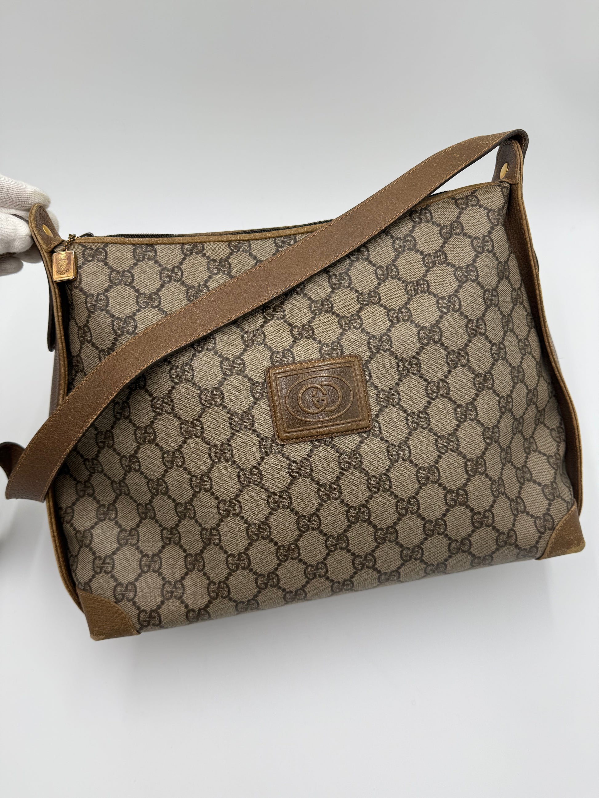 Gucci Borsa Vintage a Tracolla in Tela Monogram GG Marrone - Pally Vintage Closet