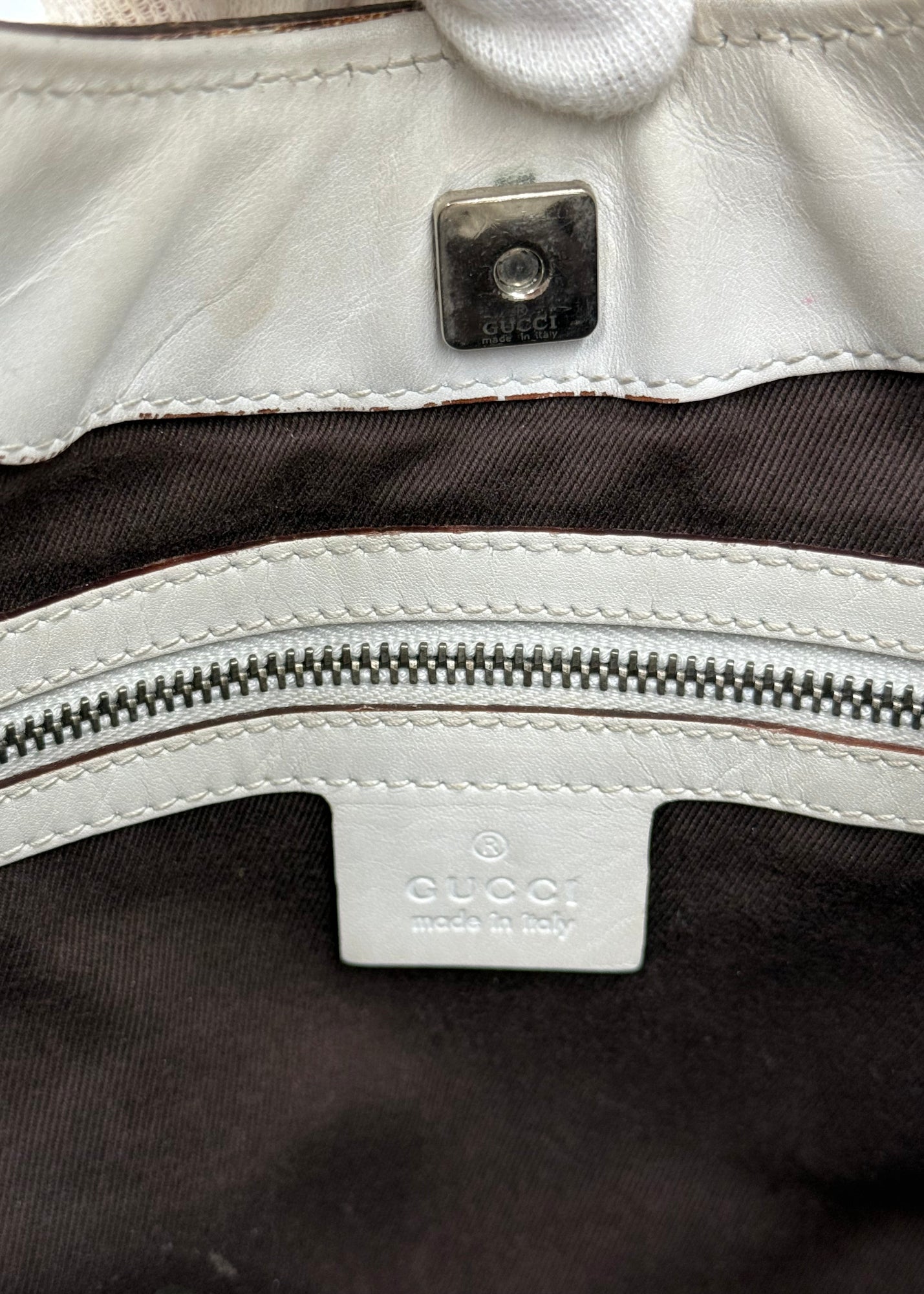 Gucci Borsa Vintage in tela Monogram Avorio