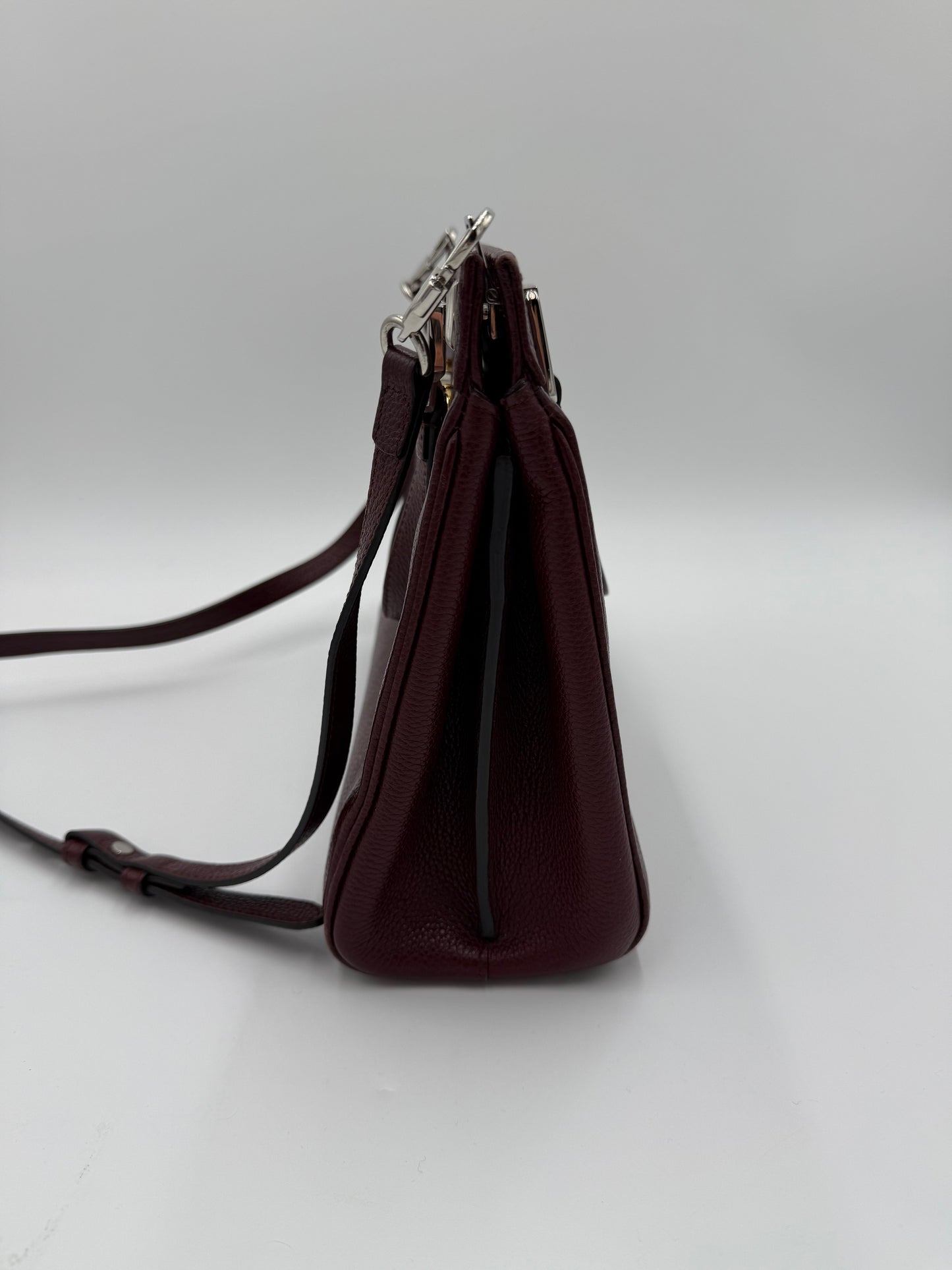 Gucci Borsa Zumi Tote in Pelle Granulata Bordeaux - Pally Vintage Closet