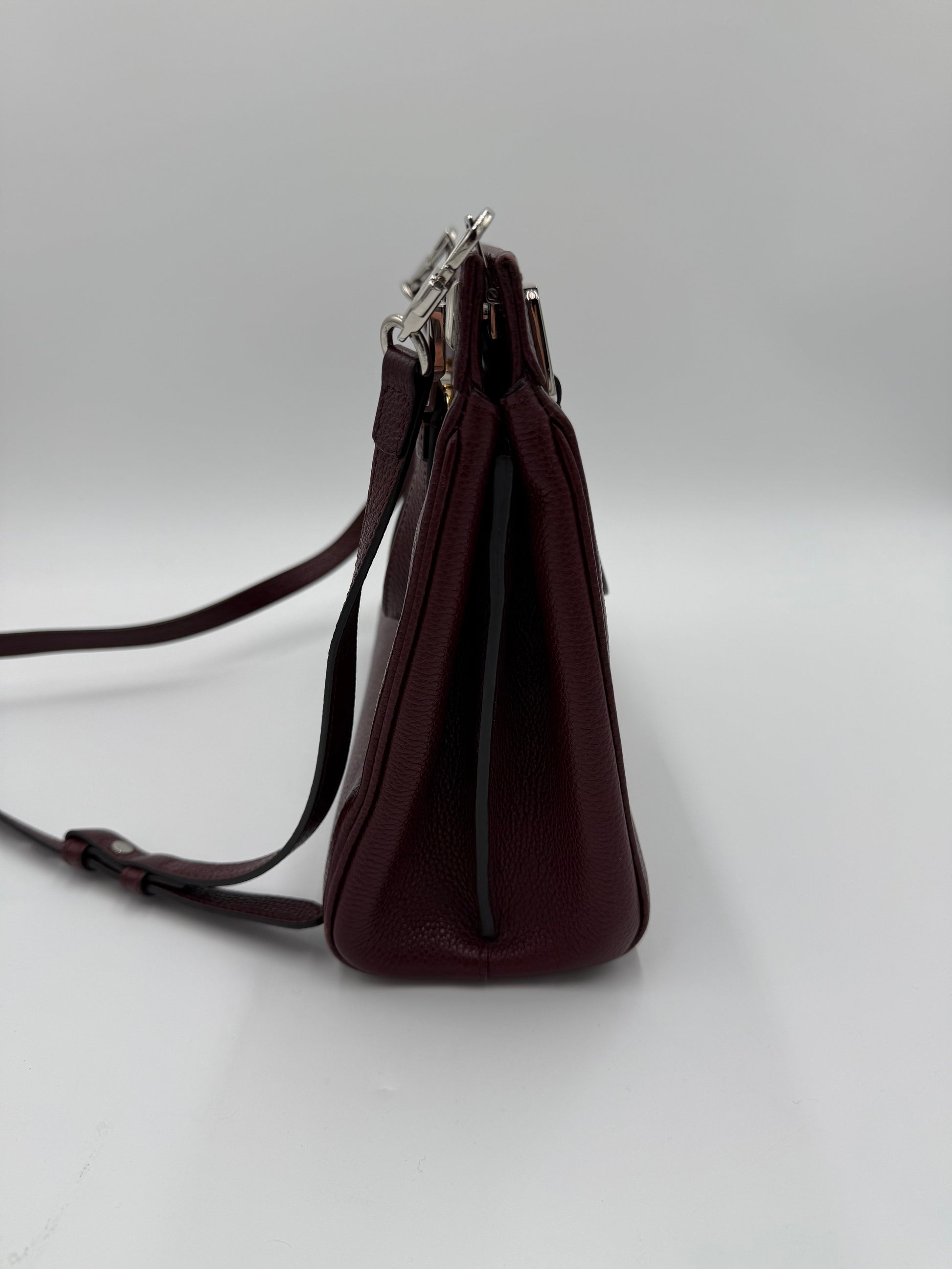 Gucci Borsa Zumi Tote in Pelle Granulata Bordeaux - Pally Vintage Closet
