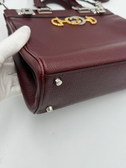 Gucci Borsa Zumi Tote in Pelle Granulata Bordeaux - Pally Vintage Closet