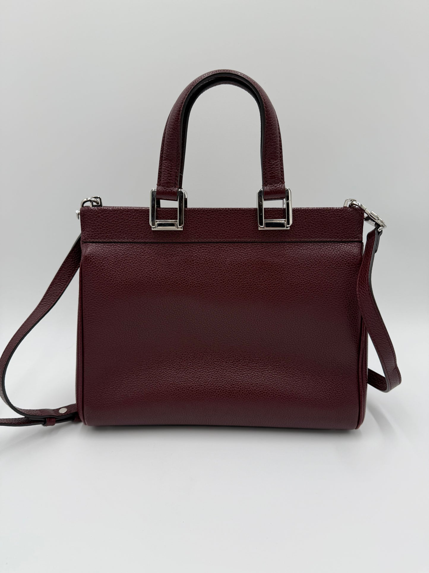 Gucci Borsa Zumi Tote in Pelle Granulata Bordeaux - Pally Vintage Closet