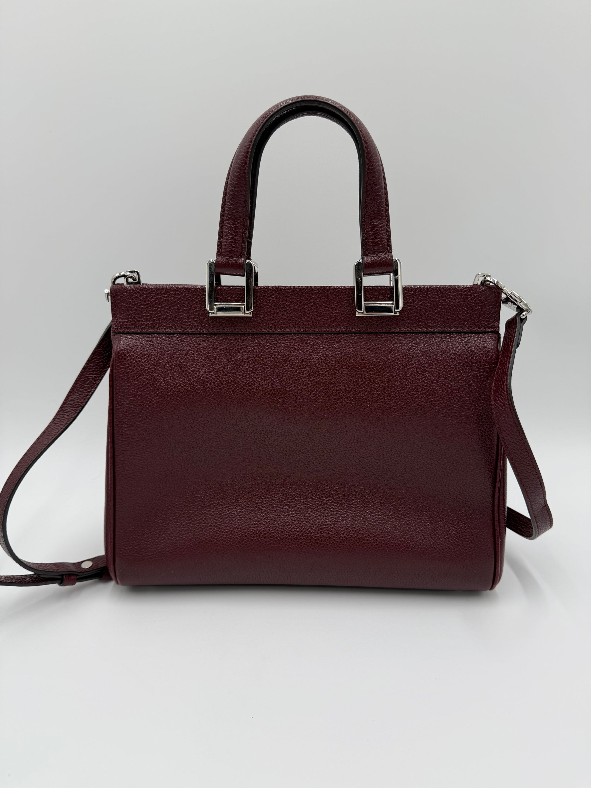 Gucci Borsa Zumi Tote in Pelle Granulata Bordeaux - Pally Vintage Closet