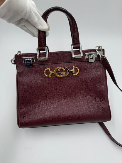 Gucci Borsa Zumi Tote in Pelle Granulata Bordeaux - Pally Vintage Closet