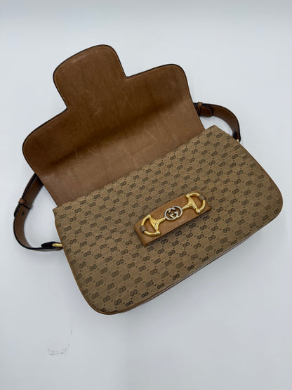 Gucci Borsa a Spalla Horsebit Vintage con Logo GG Beige - Pally Vintage Closet