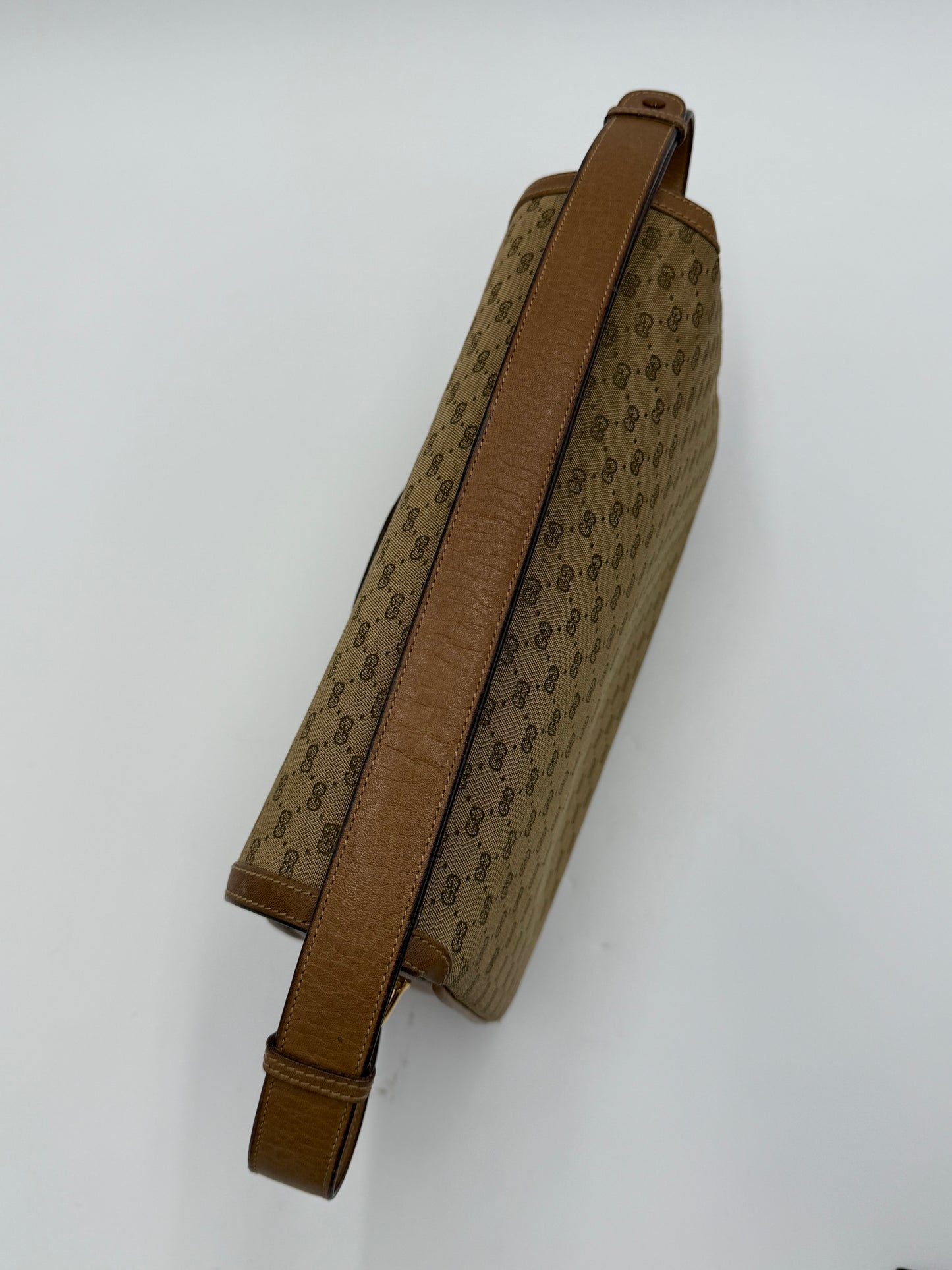 Gucci Borsa a Spalla Horsebit Vintage con Logo GG Beige - Pally Vintage Closet
