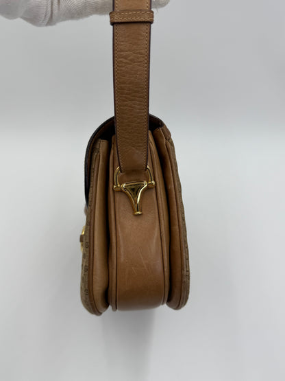 Gucci Borsa a Spalla Horsebit Vintage con Logo GG Beige - Pally Vintage Closet