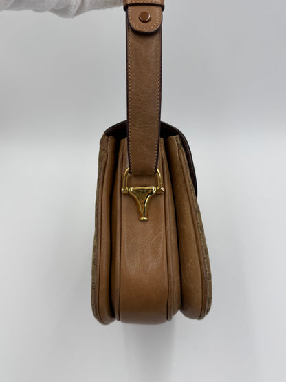 Gucci Borsa a Spalla Horsebit Vintage con Logo GG Beige - Pally Vintage Closet