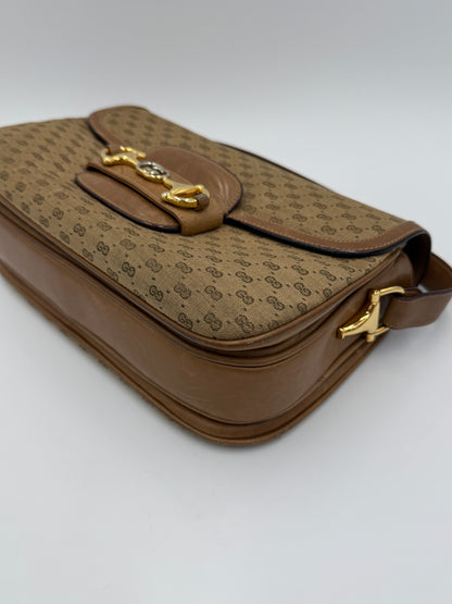 Gucci Borsa a Spalla Horsebit Vintage con Logo GG Beige - Pally Vintage Closet