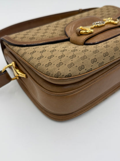 Gucci Borsa a Spalla Horsebit Vintage con Logo GG Beige - Pally Vintage Closet