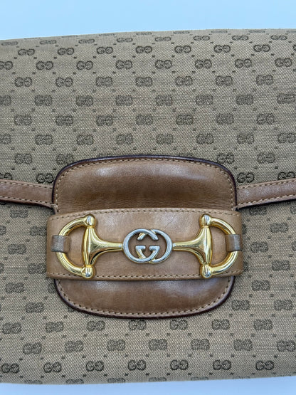 Gucci Borsa a Spalla Horsebit Vintage con Logo GG Beige - Pally Vintage Closet