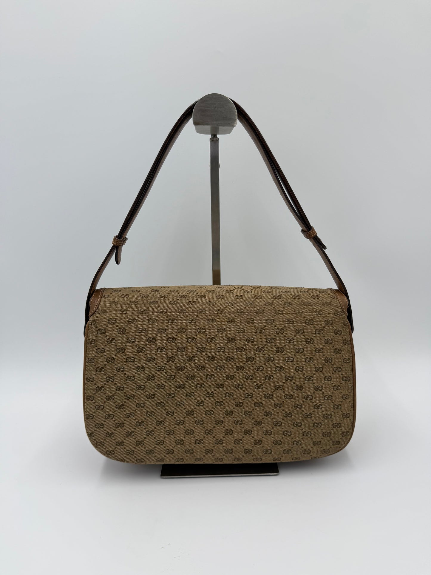 Gucci Borsa a Spalla Horsebit Vintage con Logo GG Beige - Pally Vintage Closet