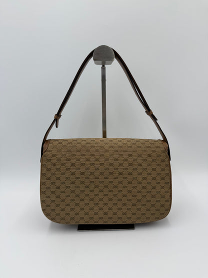 Gucci Borsa a Spalla Horsebit Vintage con Logo GG Beige - Pally Vintage Closet