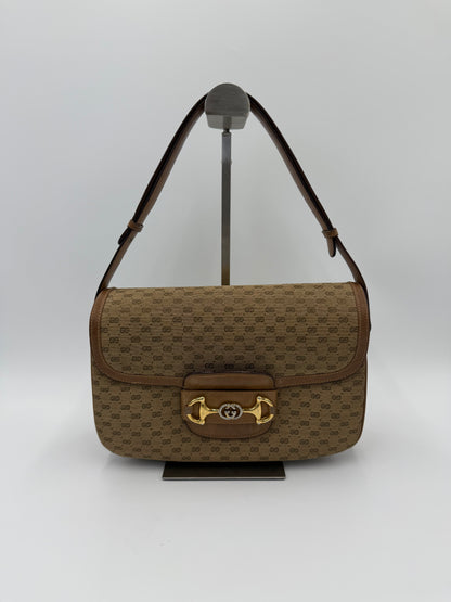 Gucci Borsa a Spalla Horsebit Vintage con Logo GG Beige - Pally Vintage Closet