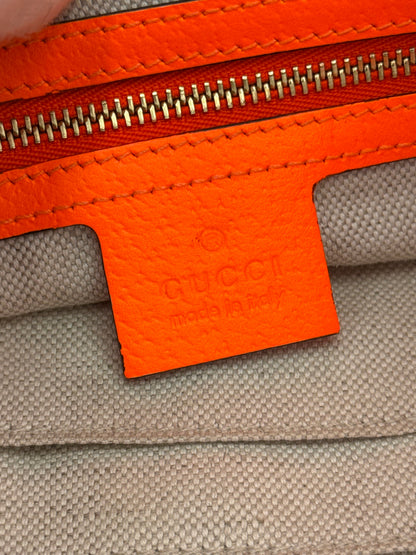 Gucci Borsa a Spalla Jackie Flora in Pelle Arancione Neon - Pally Vintage Closet