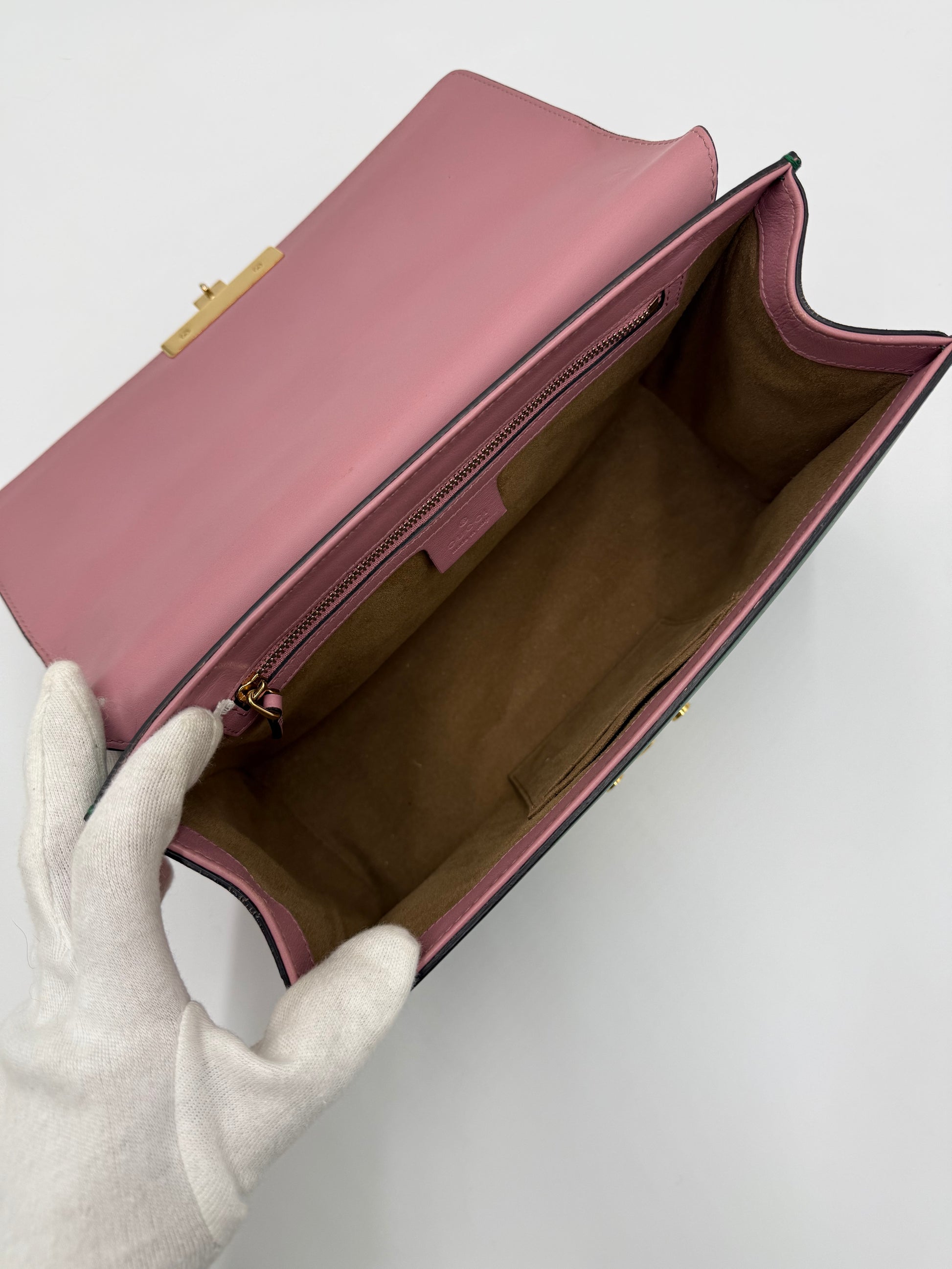 Gucci Borsa a Spalla Padlock in Pelle Bicolore Rosa e Verde - Pally Vintage Closet