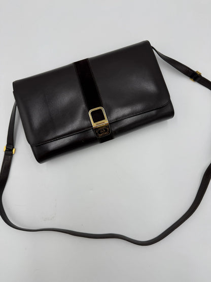 Gucci-Borsa-a-Spalla-Vintage-in-Camoscio-e-Pelle-Marrone-69515614945604 - Pally Vintage Closet
