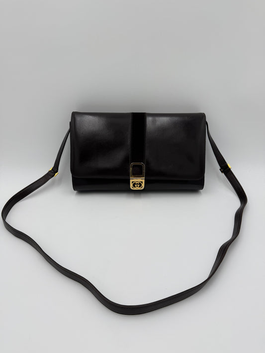 Gucci Borsa a Spalla Vintage in Camoscio e Pelle Marrone - Pally Vintage Closet