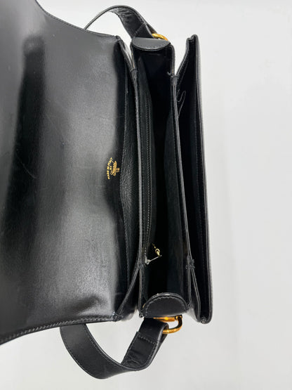 Gucci-Borsa-a-Tracolla-Vintage-in-Pelle-Liscia-Nera-69515605115204 - Pally Vintage Closet