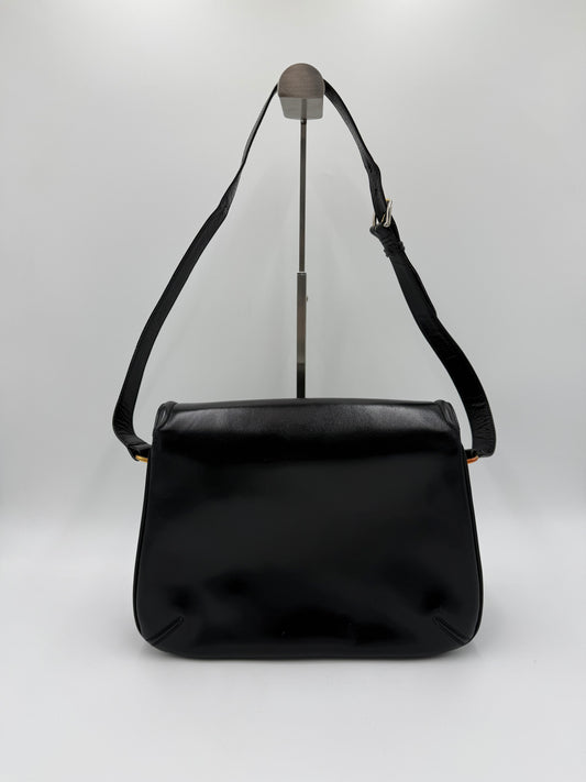Gucci Borsa a Tracolla Vintage in Pelle Liscia Nera - Pally Vintage Closet