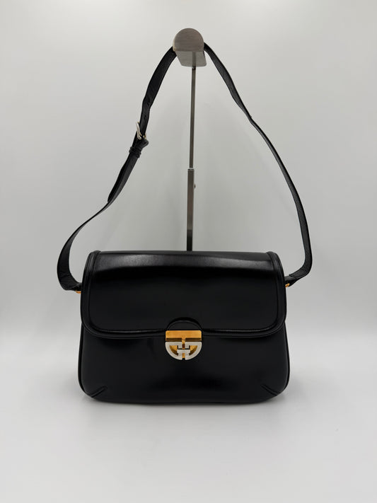 Gucci Borsa a Tracolla Vintage in Pelle Liscia Nera - Pally Vintage Closet