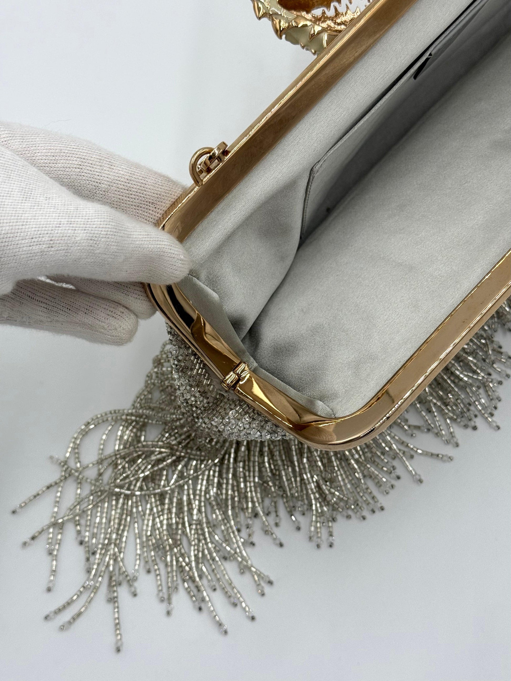 Gucci Borsa da Sera Dragon by Tom Ford in Edizione Limitata Perline Avorio - Pally Vintage Closet