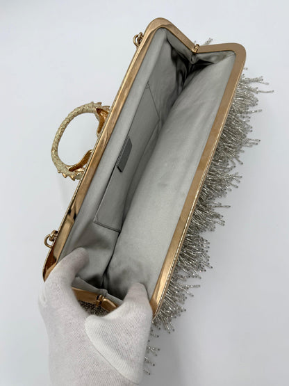 Gucci Borsa da Sera Dragon by Tom Ford in Edizione Limitata Perline Avorio - Pally Vintage Closet
