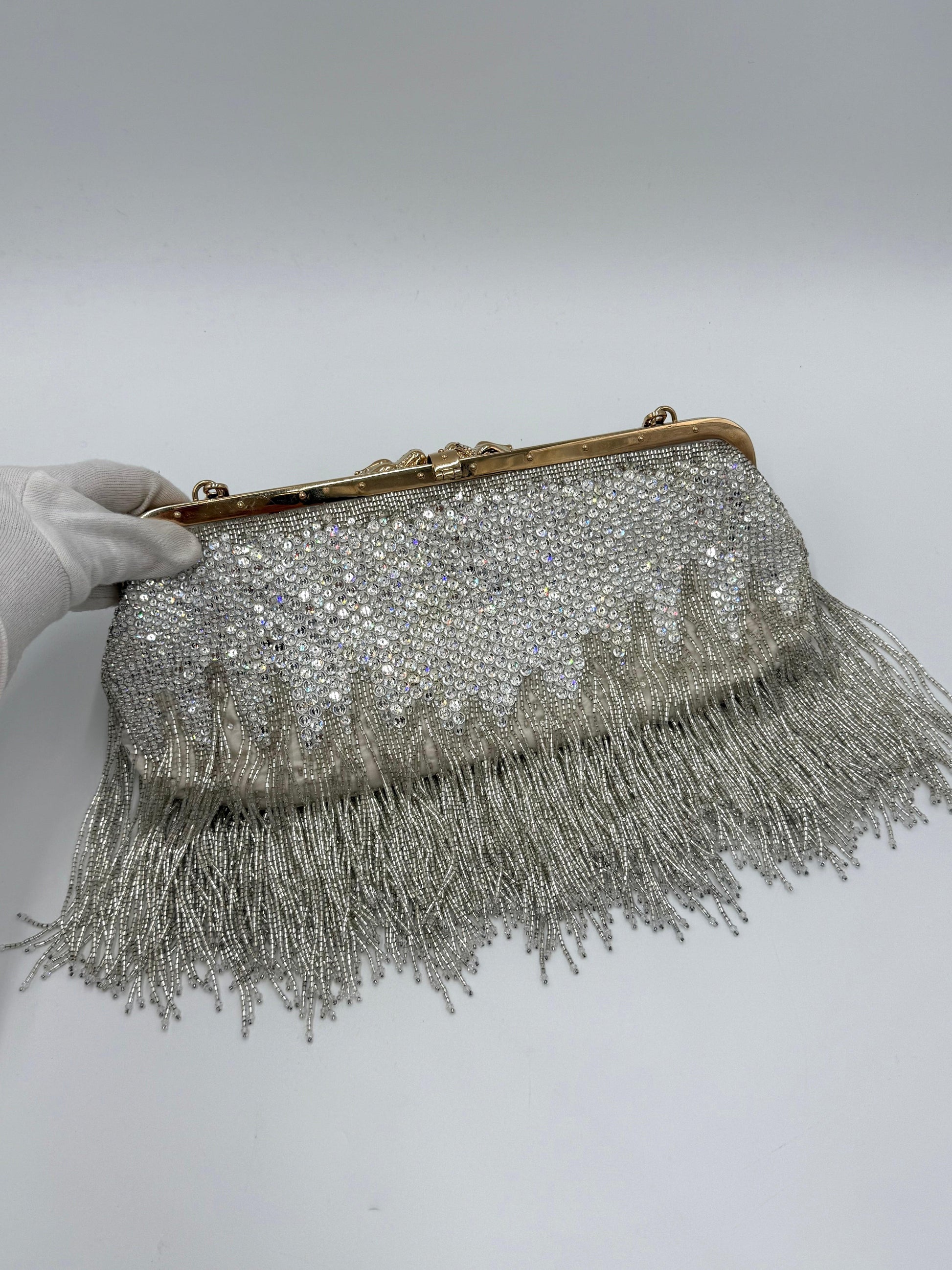 Gucci Borsa da Sera Dragon by Tom Ford in Edizione Limitata Perline Avorio - Pally Vintage Closet
