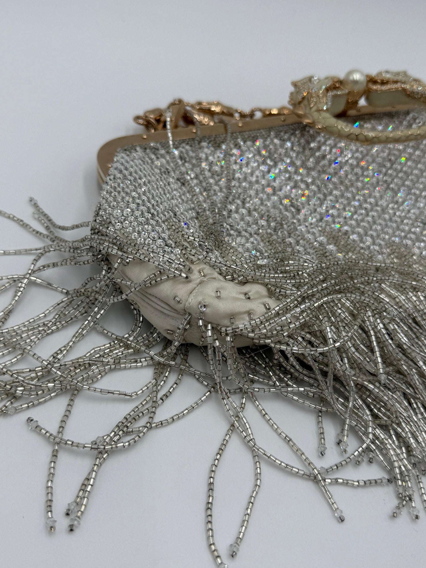 Gucci Borsa da Sera Dragon by Tom Ford in Edizione Limitata Perline Avorio - Pally Vintage Closet