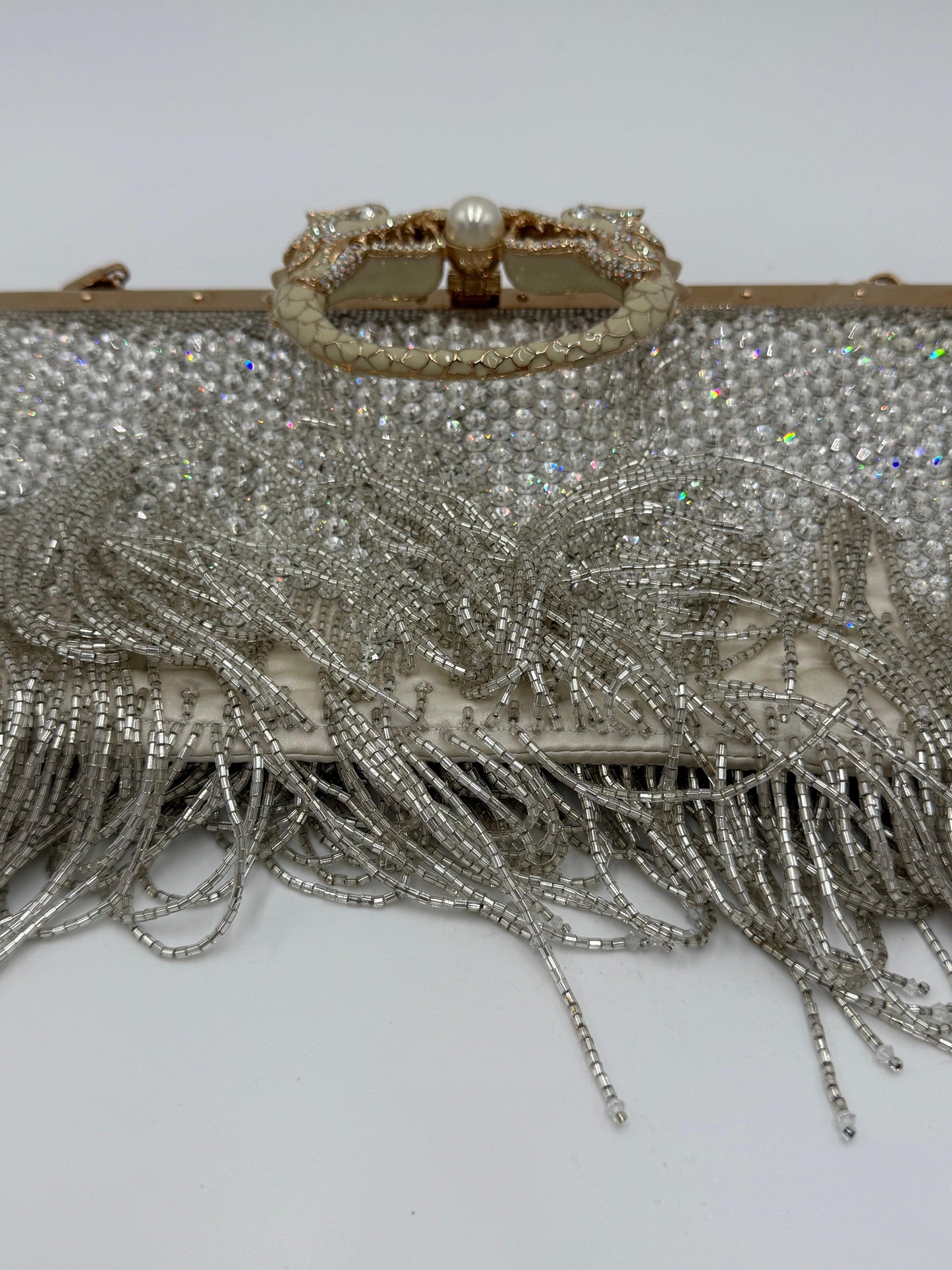 Gucci Borsa da Sera Dragon by Tom Ford in Edizione Limitata Perline Avorio - Pally Vintage Closet