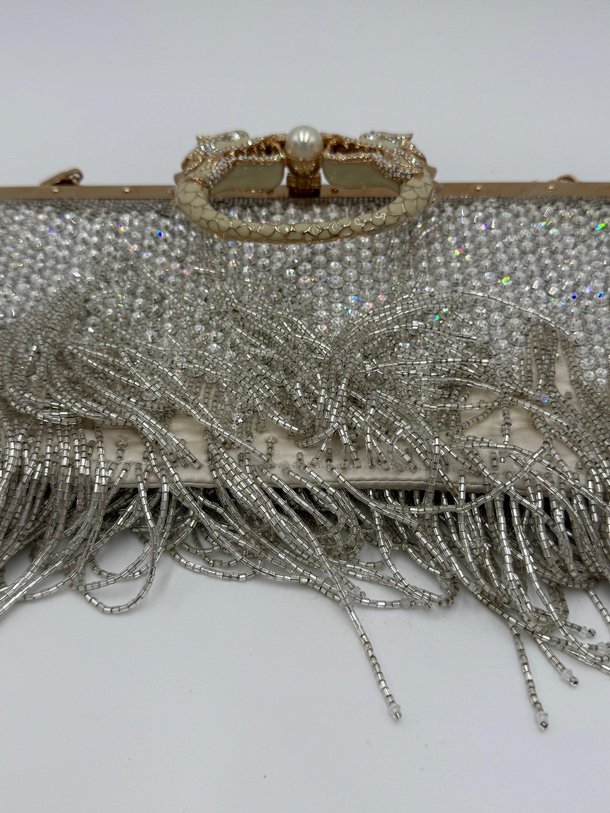 Gucci Borsa da Sera Dragon by Tom Ford in Edizione Limitata Perline Avorio - Pally Vintage Closet