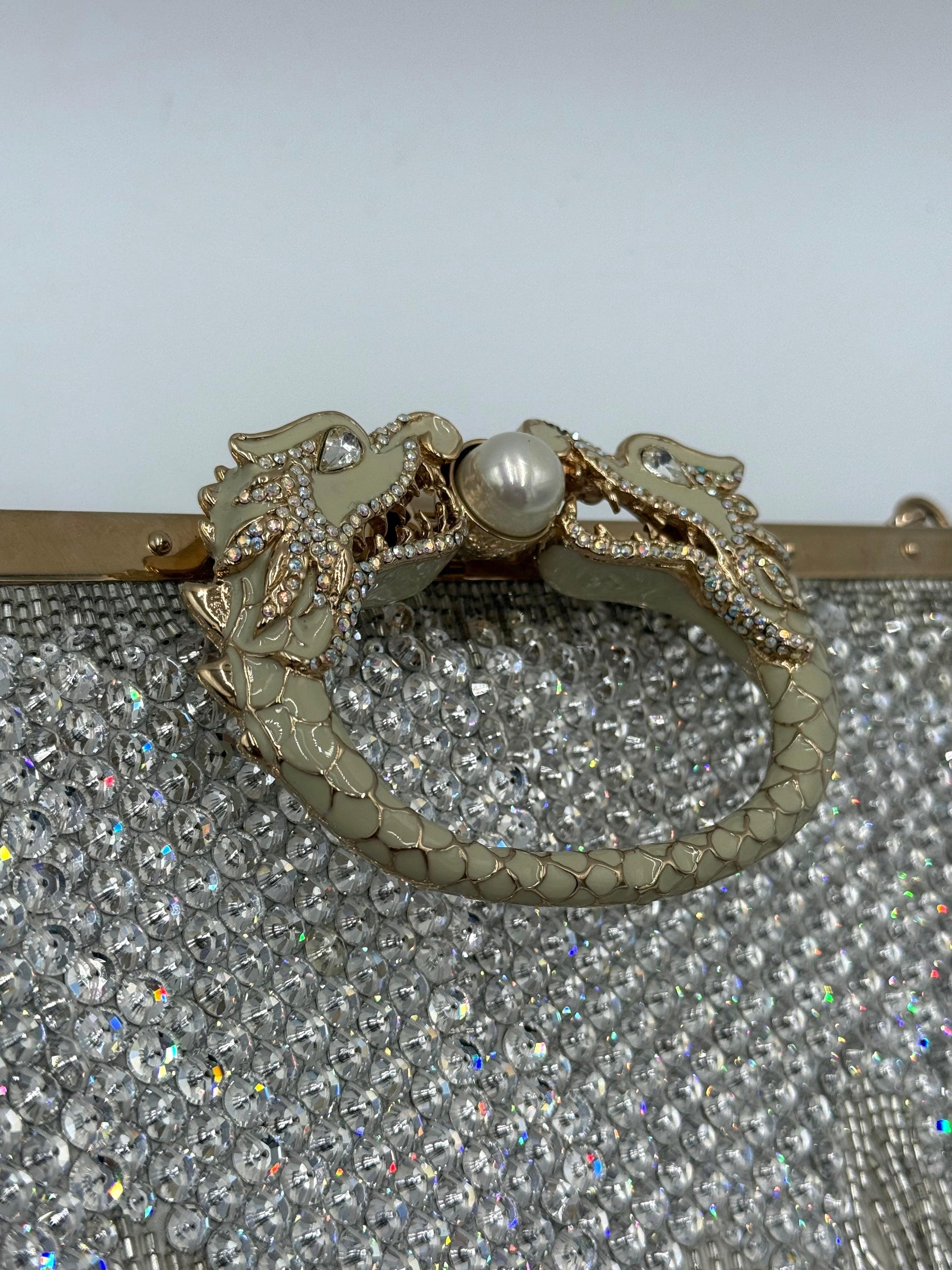 Gucci Borsa da Sera Dragon by Tom Ford in Edizione Limitata Perline Avorio - Pally Vintage Closet