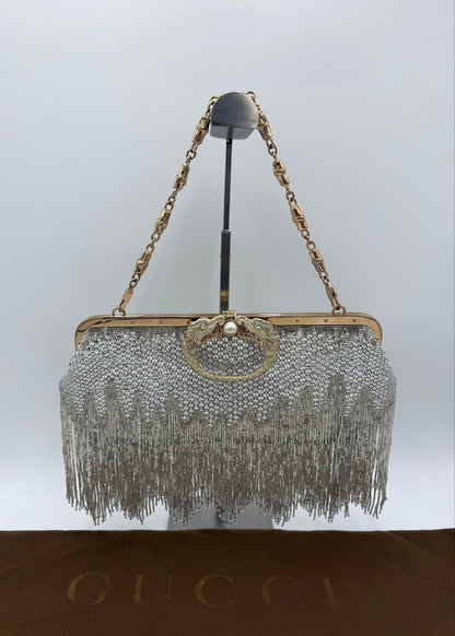 Gucci Borsa da Sera Dragon by Tom Ford in Edizione Limitata Perline Avorio - Pally Vintage Closet