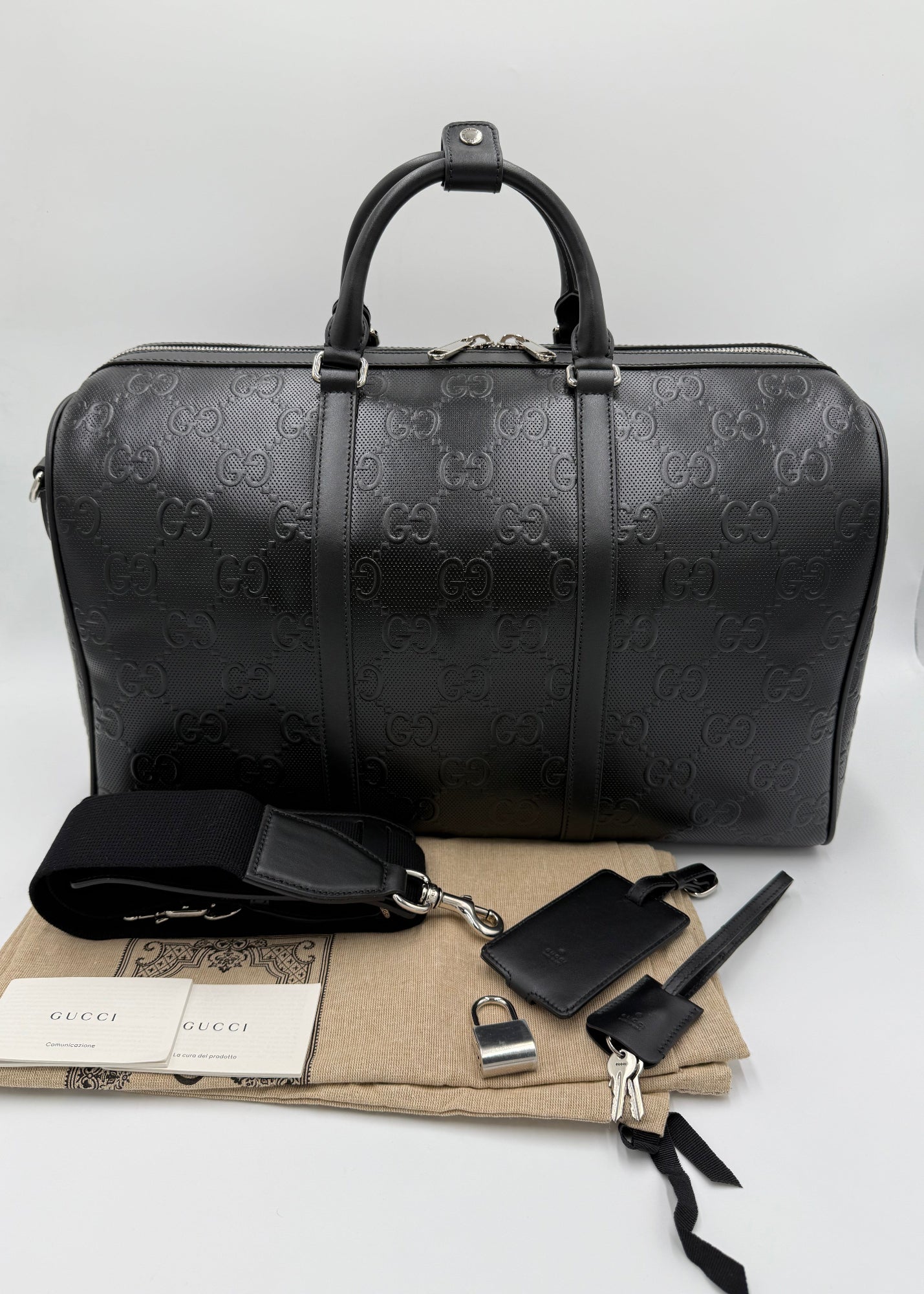 Gucci Borsone da Viaggio Jumbo GG Medio Nero