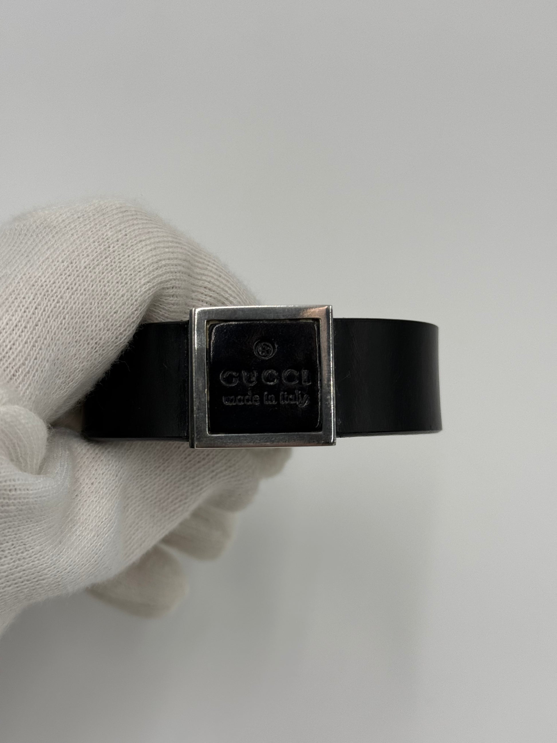 Gucci Bracciale Vintage in Pelle e Argento 925 Nero - Pally Vintage Closet