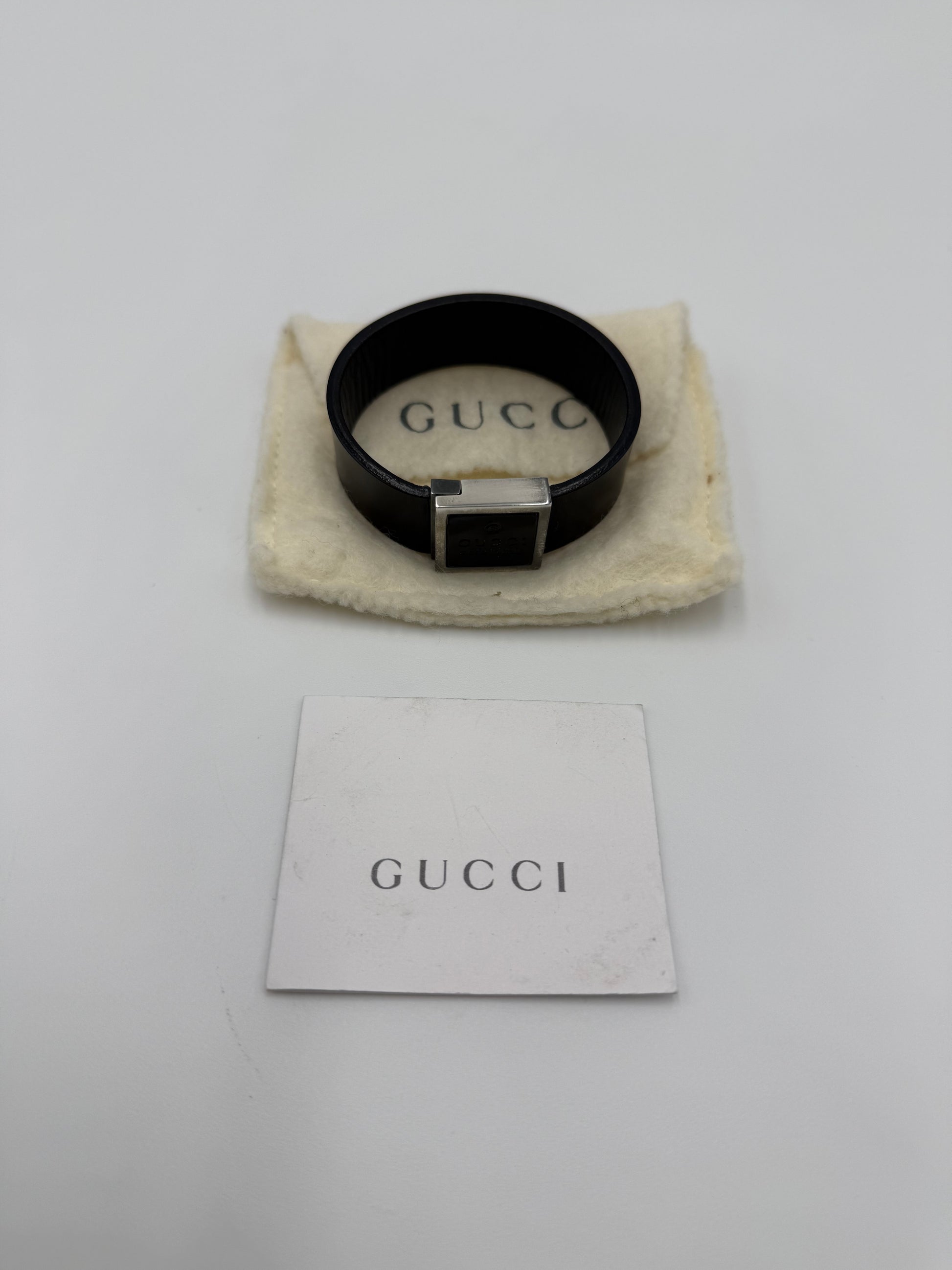 Gucci Bracciale Vintage in Pelle e Argento 925 Nero - Pally Vintage Closet