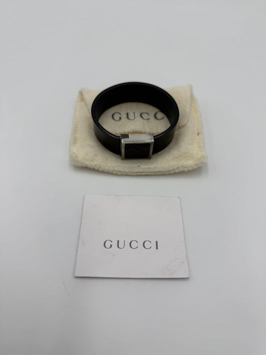 Gucci Bracciale Vintage in Pelle e Argento 925 Nero - Pally Vintage Closet