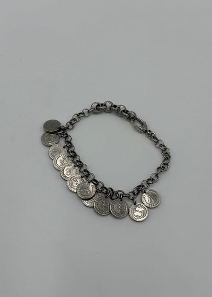 Gucci Bracciale con Ciondoli Moneta Multipli in Argento 925 - Pally Vintage Closet