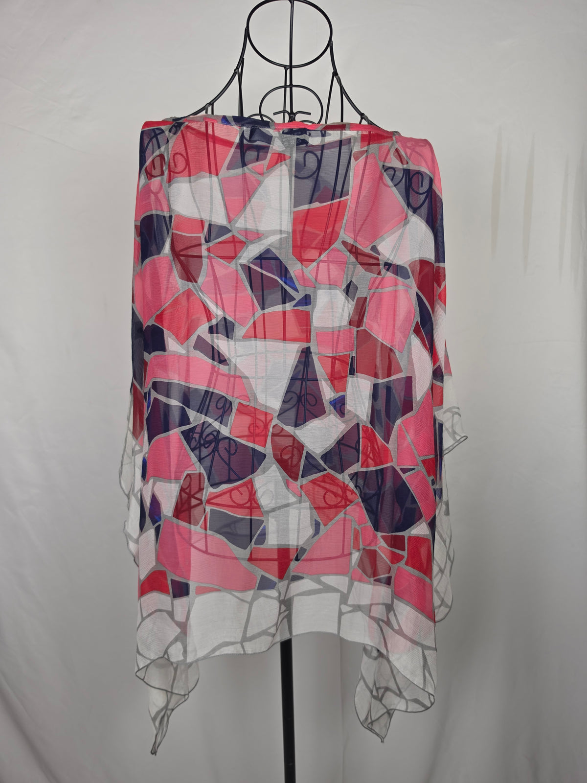 Gucci Caftano Vintage in Seta Stampa Geometrica Rosa - Pally Vintage Closet