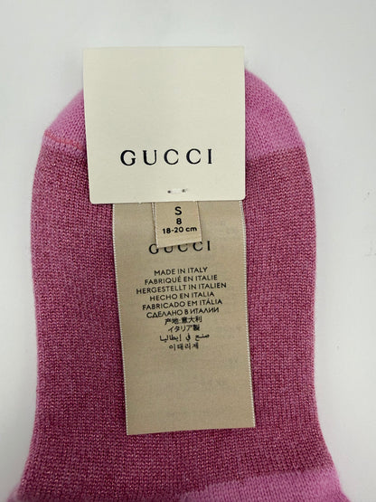 Gucci Calzini in Maglia Lurex con Logo GG Rosa - Pally Vintage Closet