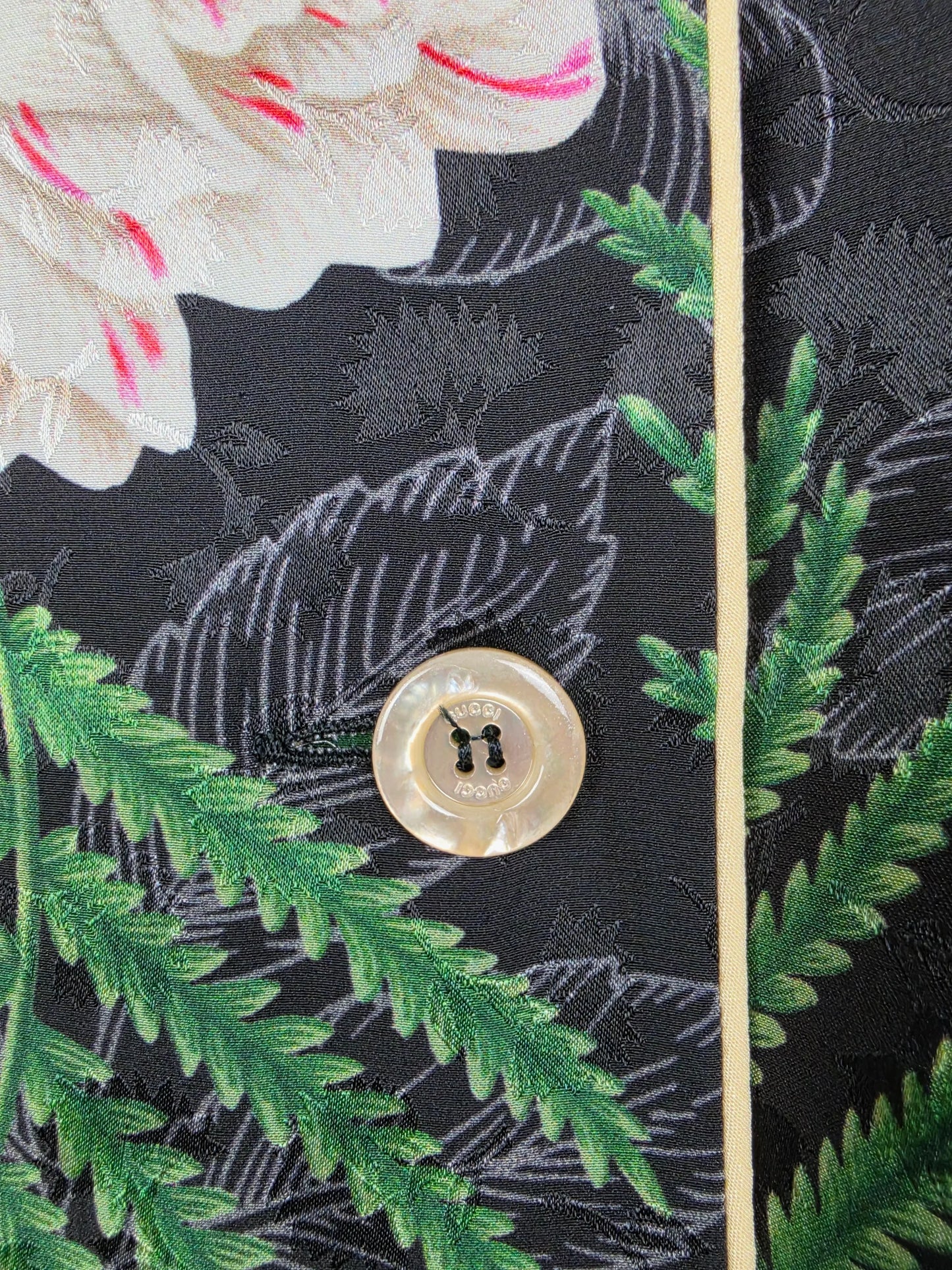 Gucci-Camicia-Hawaiian-Soul-in-Jacquard-di-Seta-Verde-70263528653124 - Pally Vintage Closet