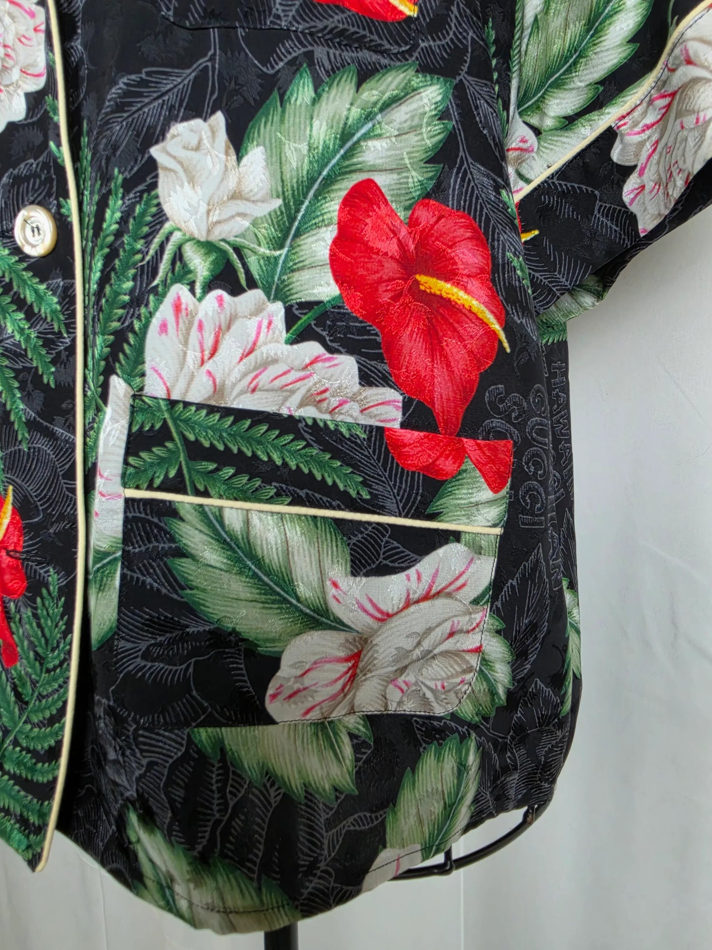 Gucci-Camicia-Hawaiian-Soul-in-Jacquard-di-Seta-Verde-70263528784196 - Pally Vintage Closet