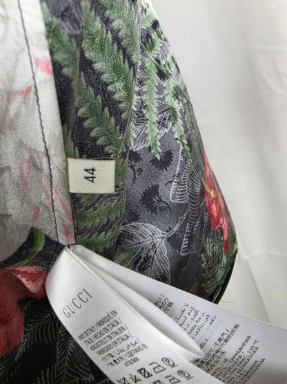 Gucci-Camicia-Hawaiian-Soul-in-Jacquard-di-Seta-Verde-70263528849732 - Pally Vintage Closet