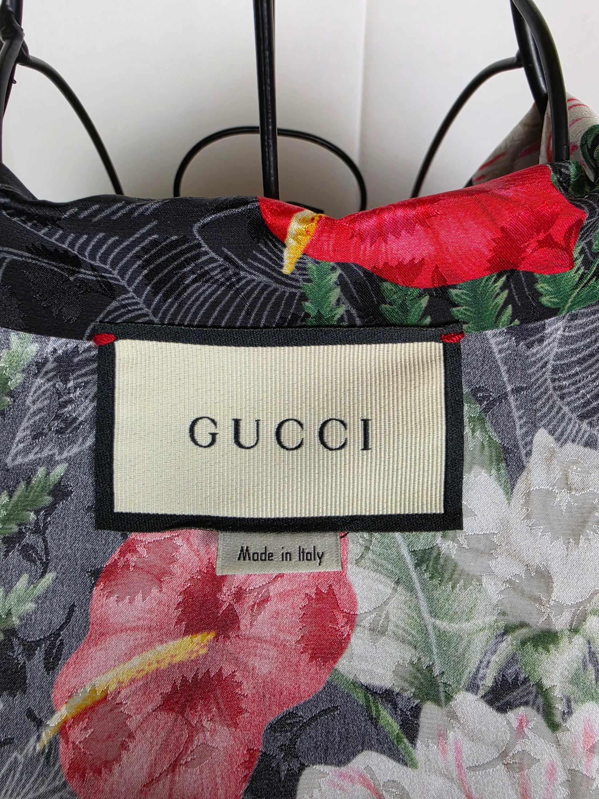 Gucci-Camicia-Hawaiian-Soul-in-Jacquard-di-Seta-Verde-70263528882500 - Pally Vintage Closet