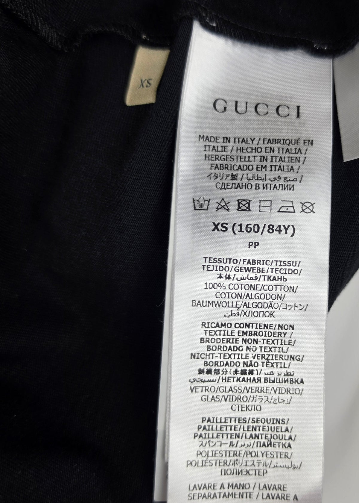Gucci Canotta Hollywood Babylon Love Parade con Paillettes Nera - Pally Vintage Closet