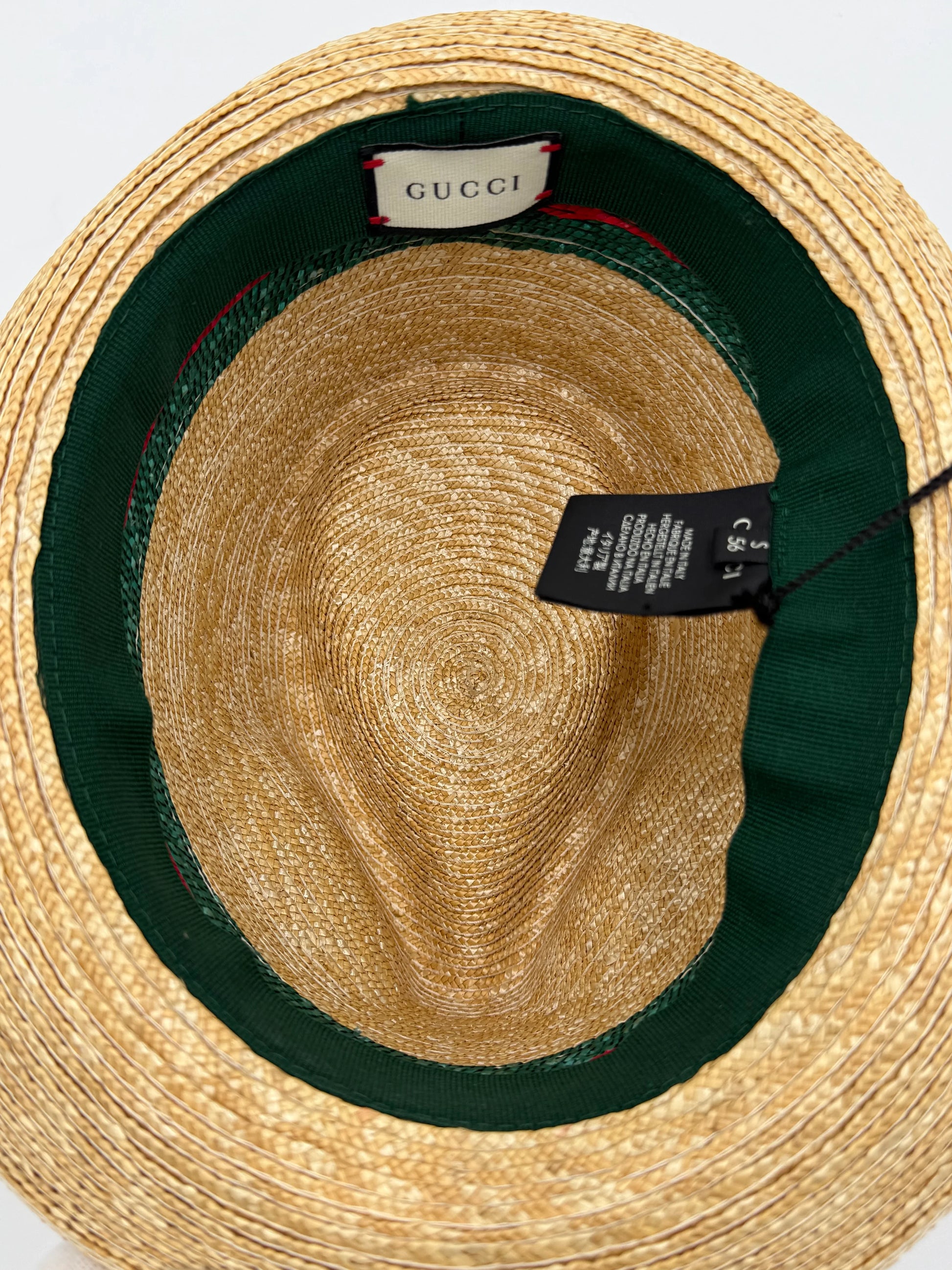 Gucci-Cappello-Fedora-in-Paglia-con-Nastro-Web-Beige-70031208087876 - Pally Vintage Closet